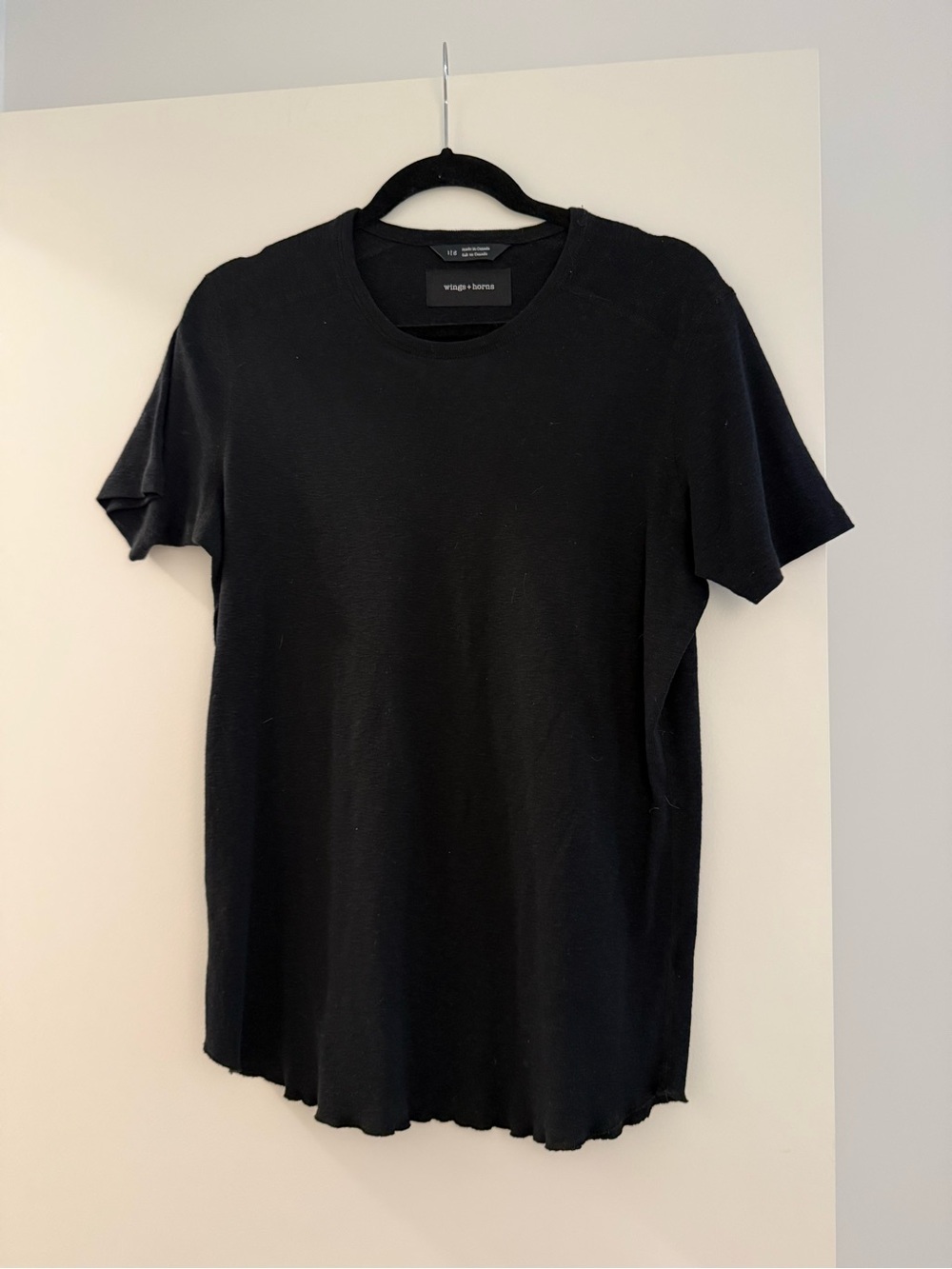 Men Wings + Horns Black Short Sleeve Crew T-Shirt